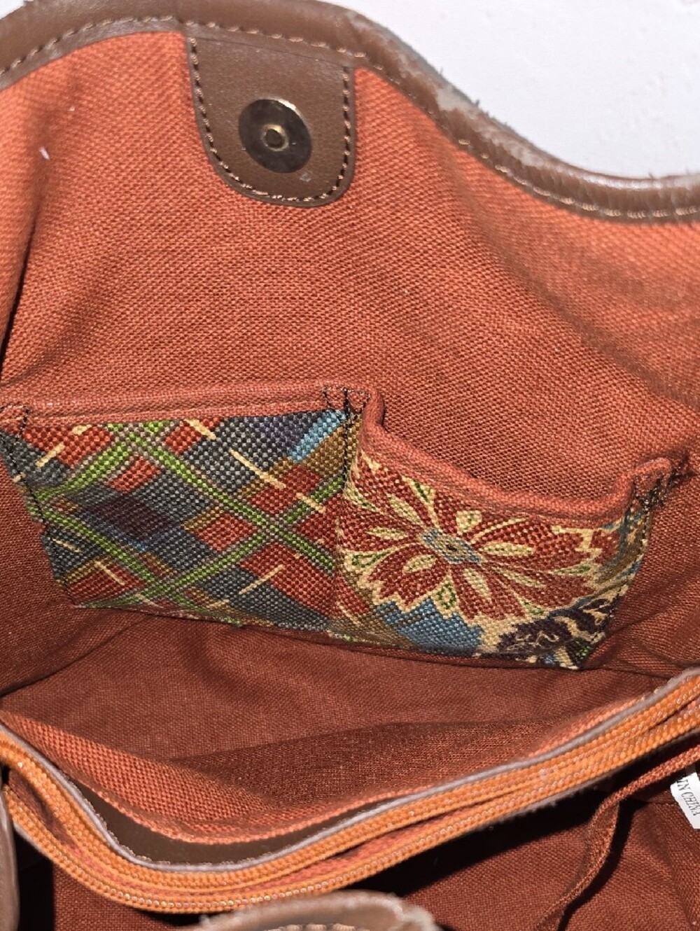 Spartina 449 Plaid Gracie Floral Shoulder Bag in Brown, Green, Blue, Red - Picture 14 of 17